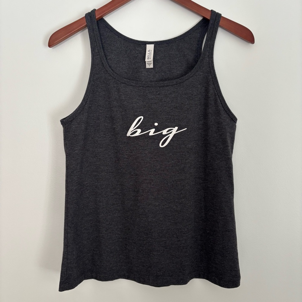 Alpha Xi Delta Bella Canvas Dark Grey Big Sorority Tank Top Size S